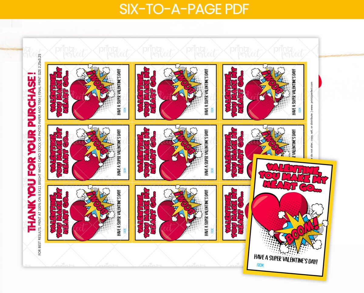 printable classroom valentines superhero comic book gift tag card digital valentines friend pta teacher instant download 6011e521