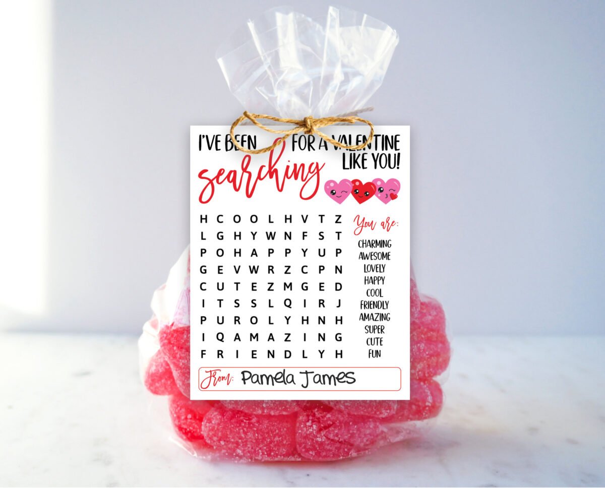 printable kids classroom valentines cards searching for you word search digital valentines friends teacher school instant download 6011f32f