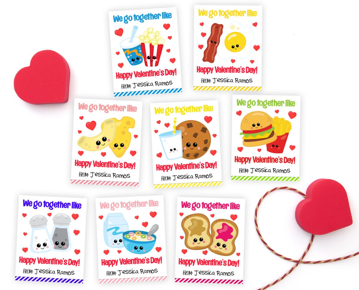 printable kids classroom valentines cards set of 8 terrific twosomes digital valentines friends teacher school instant download 6011f3be