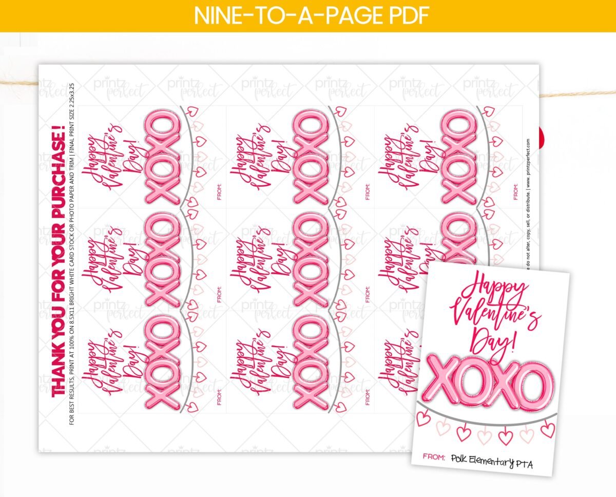 printable xoxo balloons valentine gift tag card digital valentines coworker volunteer employee parent teacher school instant download 6011ec1a